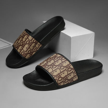 Classic Monogram Letter Slides, Non-Slip Outdoor Slippers, Summer Casual Sandals