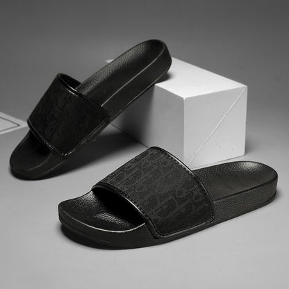 Classic Monogram Letter Slides, Non-Slip Outdoor Slippers, Summer Casual Sandals