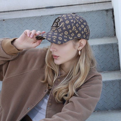 Classic Monogram Embroidered Baseball Cap, Casual Sun Protection Hat, Unisex Versatile Dad Cap