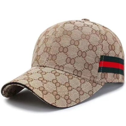 Classic Monogram Webbing Baseball Cap, Casual Sun Protection Hat, Unisex Versatile Dad Cap