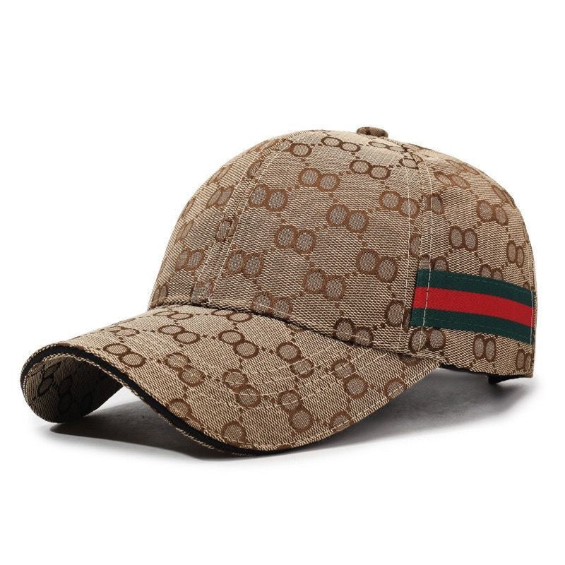 Classic Monogram Webbing Baseball Cap, Casual Sun Protection Hat, Unisex Versatile Dad Cap