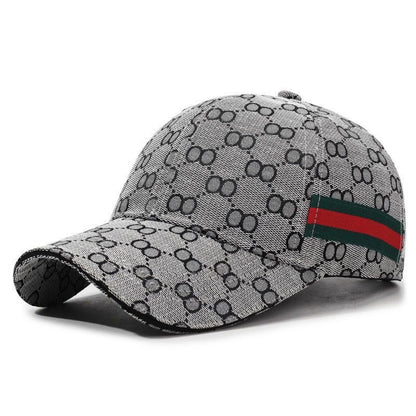 Classic Monogram Webbing Baseball Cap, Casual Sun Protection Hat, Unisex Versatile Dad Cap