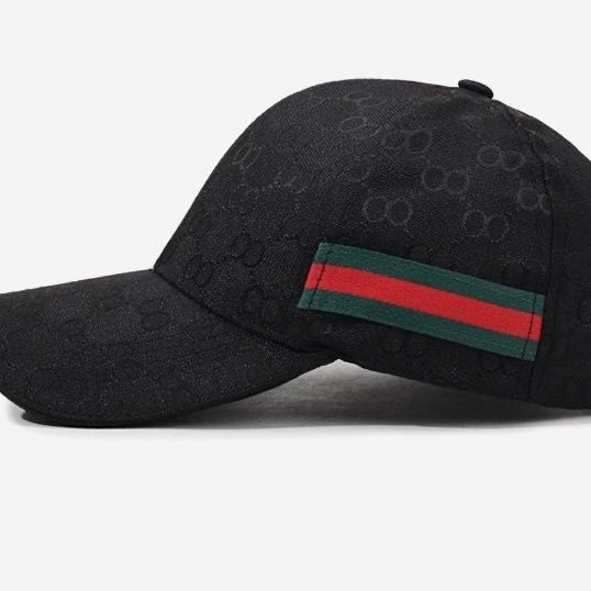 Classic Monogram Webbing Baseball Cap, Casual Sun Protection Hat, Unisex Versatile Dad Cap