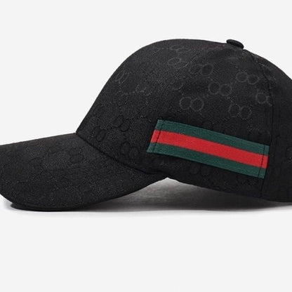 Classic Monogram Webbing Baseball Cap, Casual Sun Protection Hat, Unisex Versatile Dad Cap