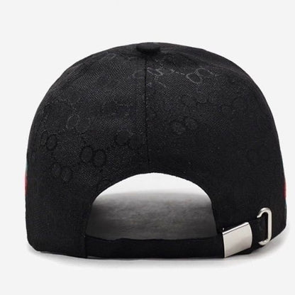 Classic Monogram Webbing Baseball Cap, Casual Sun Protection Hat, Unisex Versatile Dad Cap