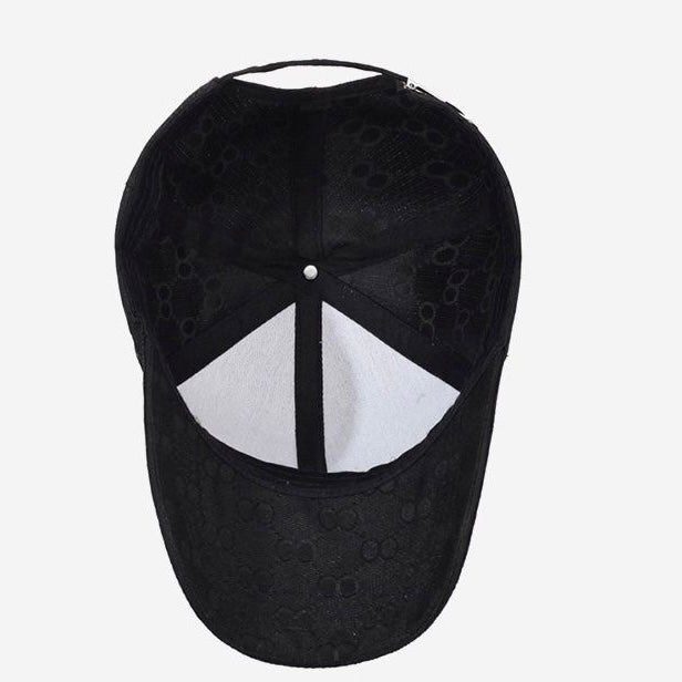 Classic Monogram Webbing Baseball Cap, Casual Sun Protection Hat, Unisex Versatile Dad Cap