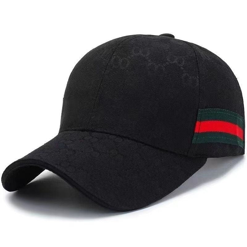 Classic Monogram Webbing Baseball Cap, Casual Sun Protection Hat, Unisex Versatile Dad Cap
