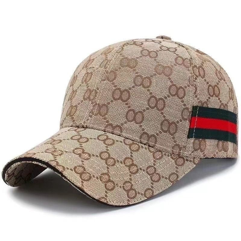 Classic Monogram Webbing Baseball Cap, Casual Sun Protection Hat, Unisex Versatile Dad Cap