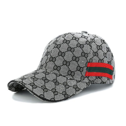 Classic Monogram Webbing Baseball Cap, Casual Sun Protection Hat, Unisex Versatile Dad Cap