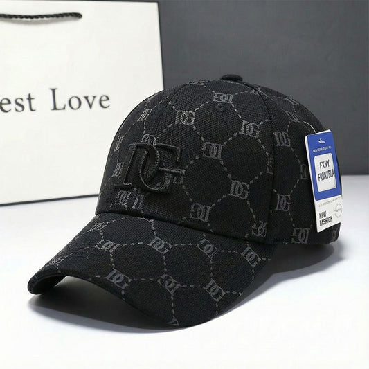 【#A95】Classic Monogram Embroidered Baseball Cap, Casual Sun Protection Hat, Unisex Versatile Dad Cap