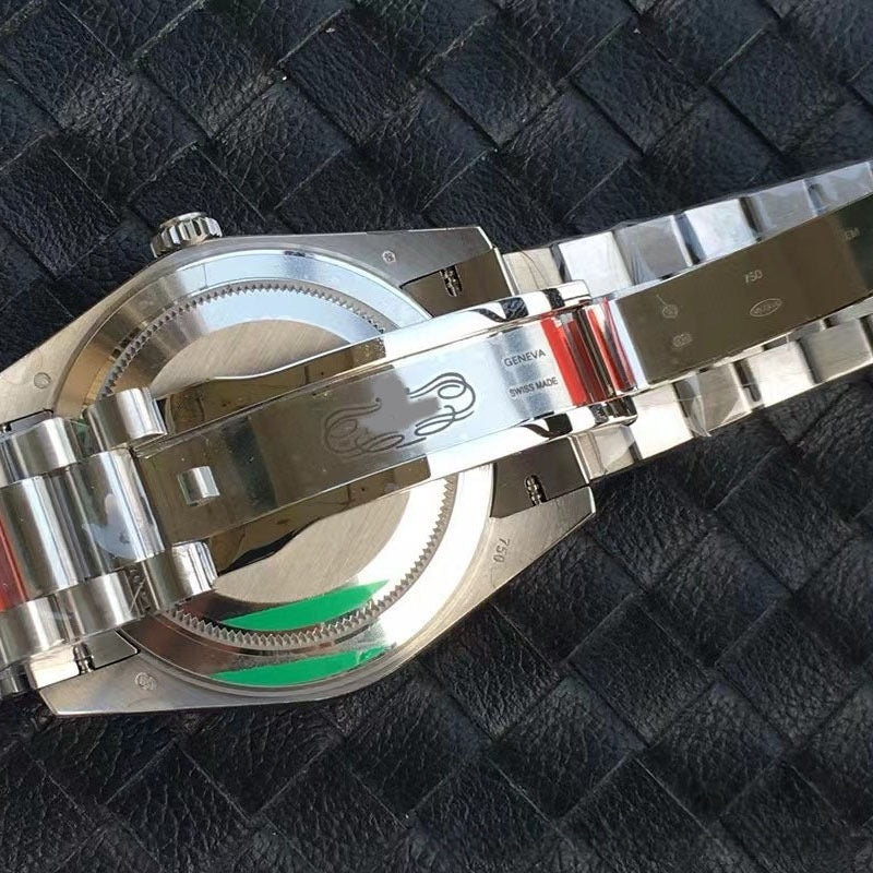 Classic Steel Day-Date Watch, Diamond/ Roman Index President Bracelet Wristwatch, Men's Luxury Waterproof Dress Watch