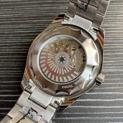 Business Casual Automatic Mechanical Watch, 150m Waterproof Steel Band Men's Wristwatch, Chronometer Certified Textured Dial Timepiece