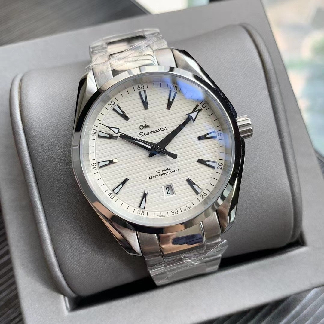 Business Casual Automatic Mechanical Watch, 150m Waterproof Steel Band Men's Wristwatch, Chronometer Certified Textured Dial Timepiece