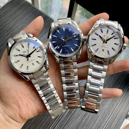 Business Casual Automatic Mechanical Watch, 150m Waterproof Steel Band Men's Wristwatch, Chronometer Certified Textured Dial Timepiece