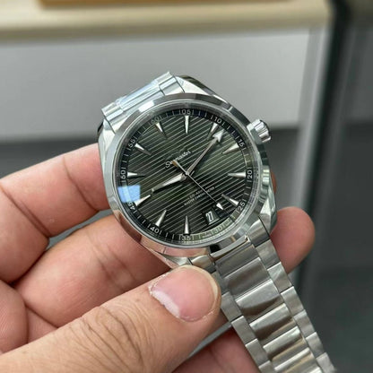 Business Casual Automatic Mechanical Watch, 150m Waterproof Steel Band Men's Wristwatch, Chronometer Certified Textured Dial Timepiece