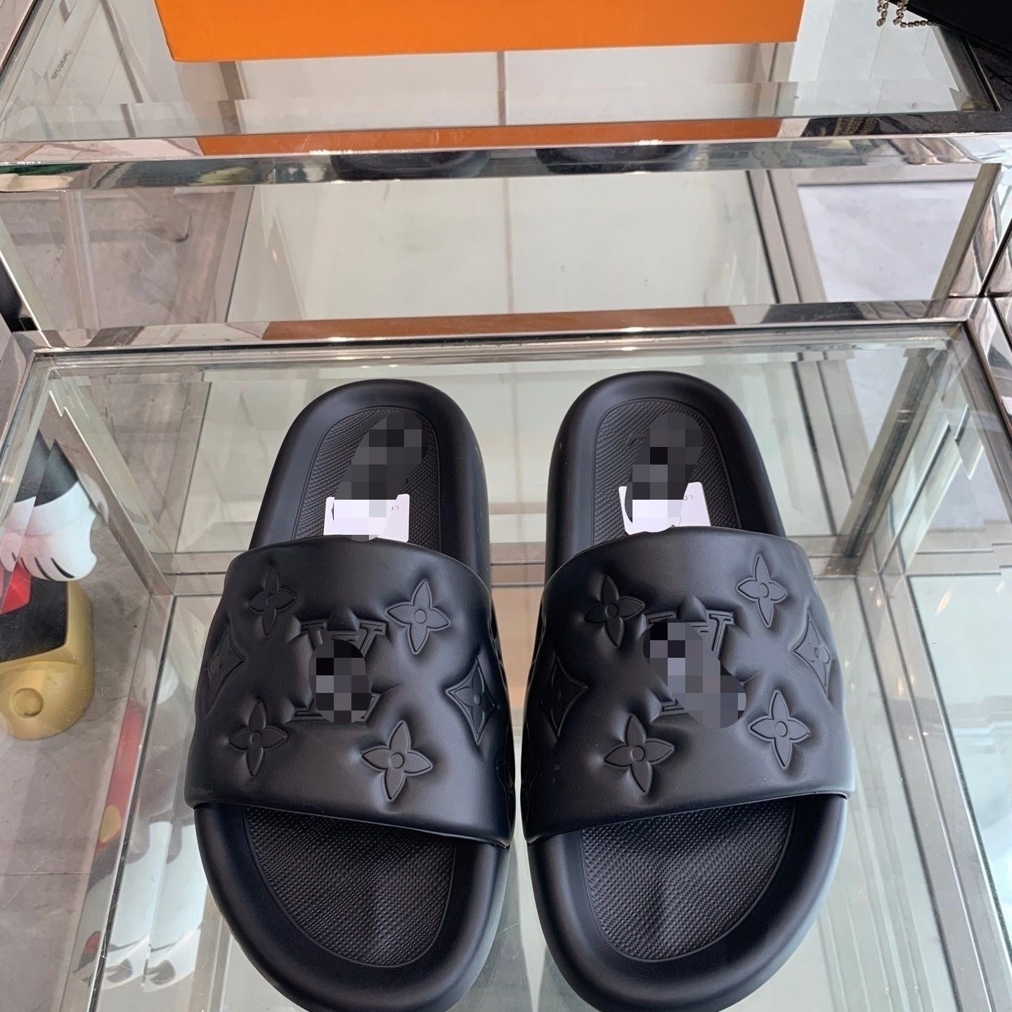 Monogram Embossed Rubber Slide Sandals