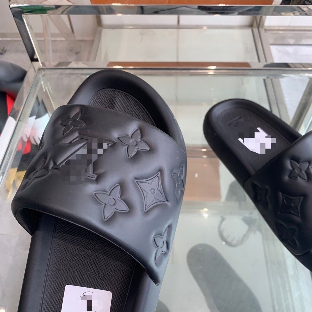 Monogram Embossed Rubber Slide Sandals