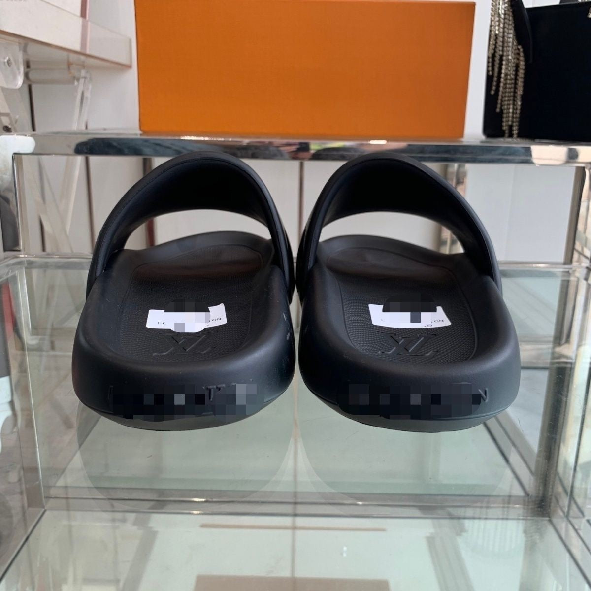 Monogram Embossed Rubber Slide Sandals