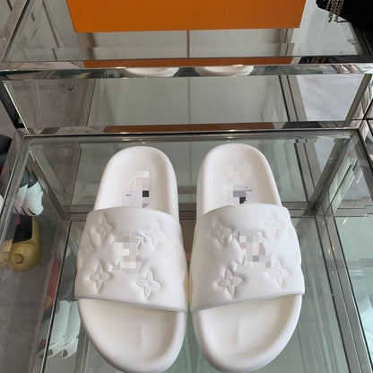 Monogram Embossed Rubber Slide Sandals
