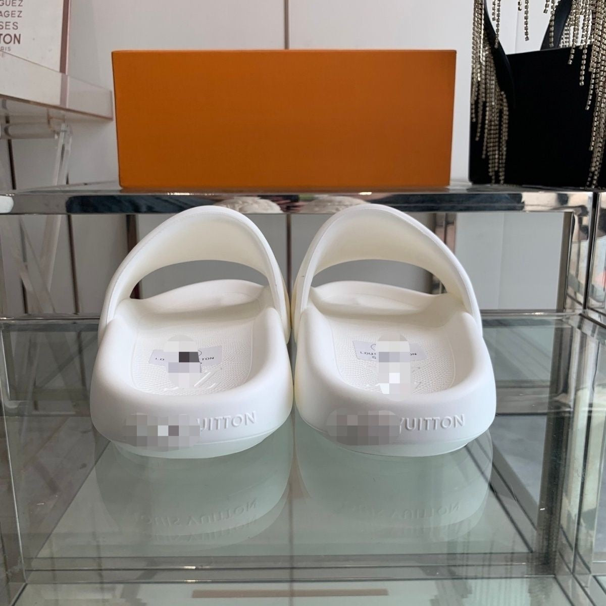 Monogram Embossed Rubber Slide Sandals