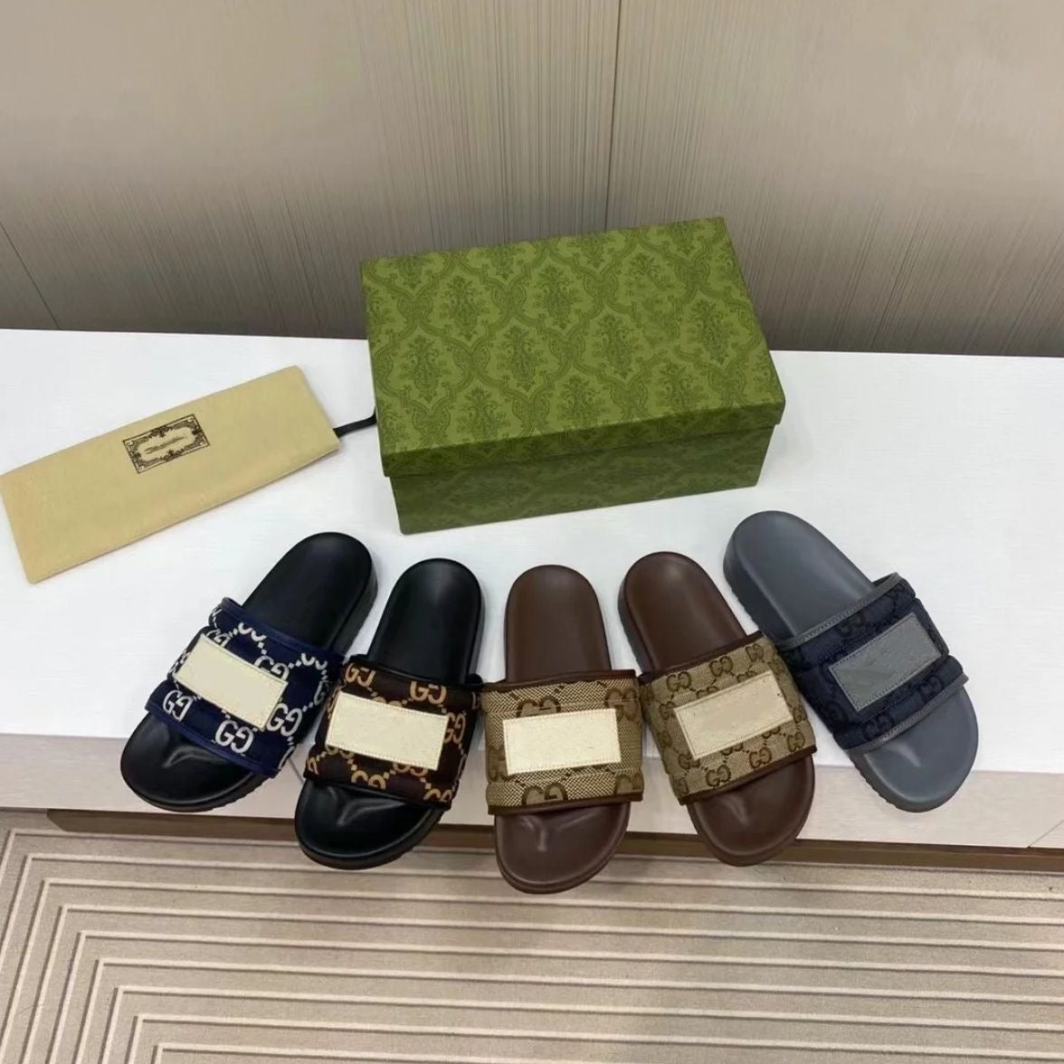 Monogram Quilted Slide Sandals