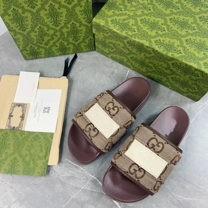 Monogram Quilted Slide Sandals
