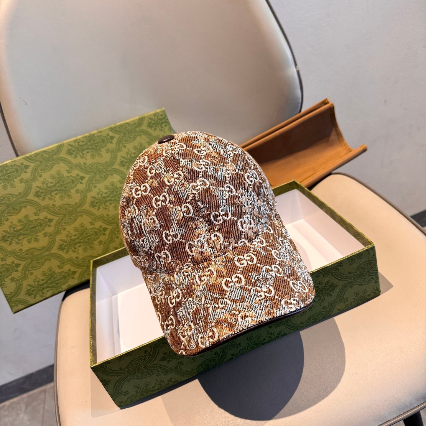 Distressed Monogram Jacquard Baseball Cap