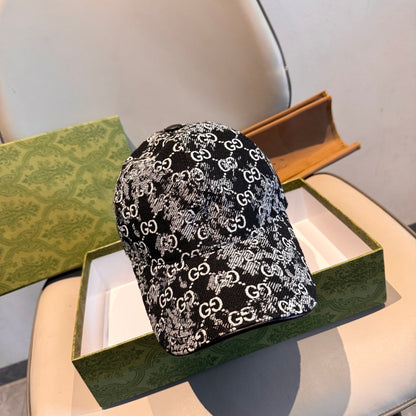 Distressed Monogram Jacquard Baseball Cap