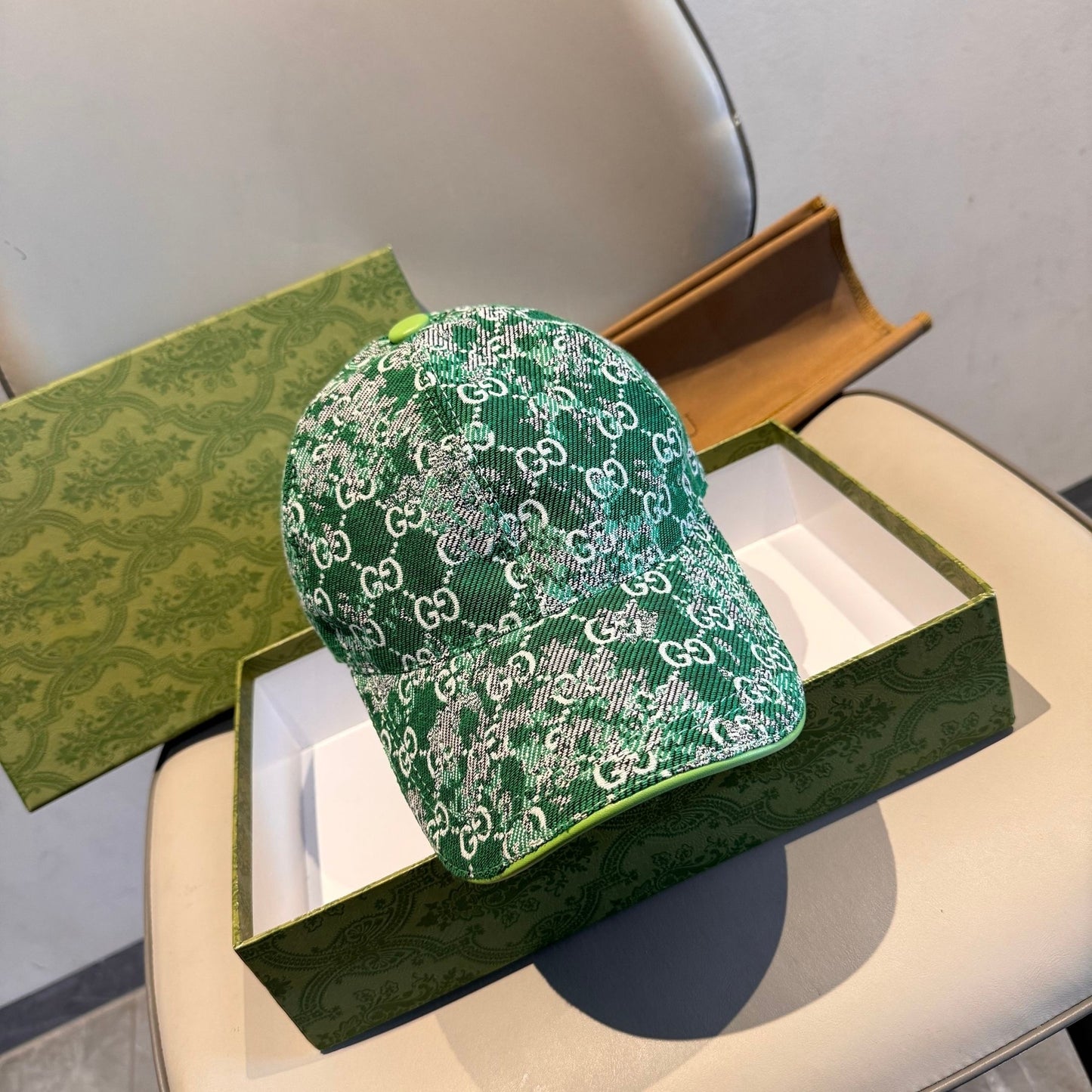 Distressed Monogram Jacquard Baseball Cap