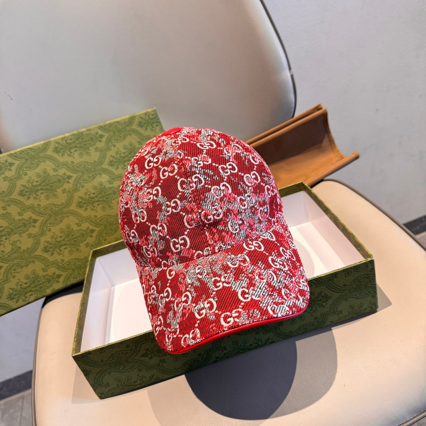 Distressed Monogram Jacquard Baseball Cap