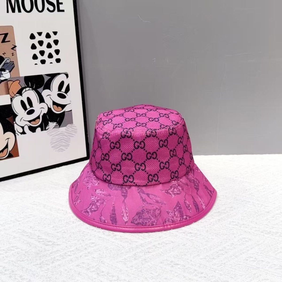 Monogram Jacquard & Botanical Print Bucket Hat