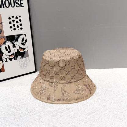 Monogram Jacquard & Botanical Print Bucket Hat