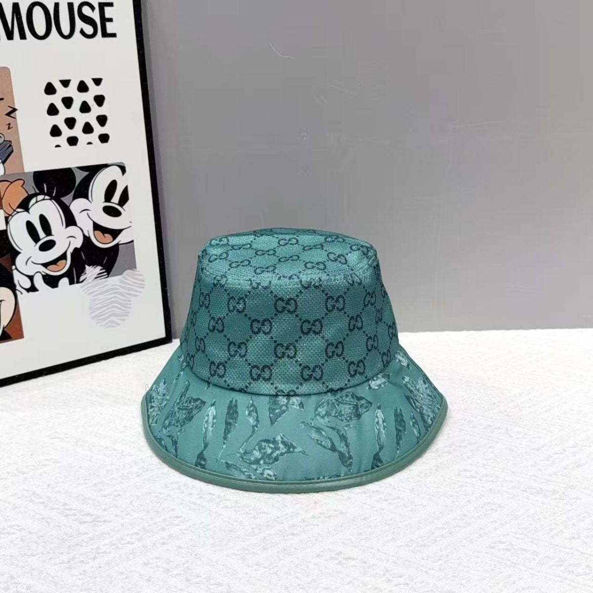 Monogram Jacquard & Botanical Print Bucket Hat