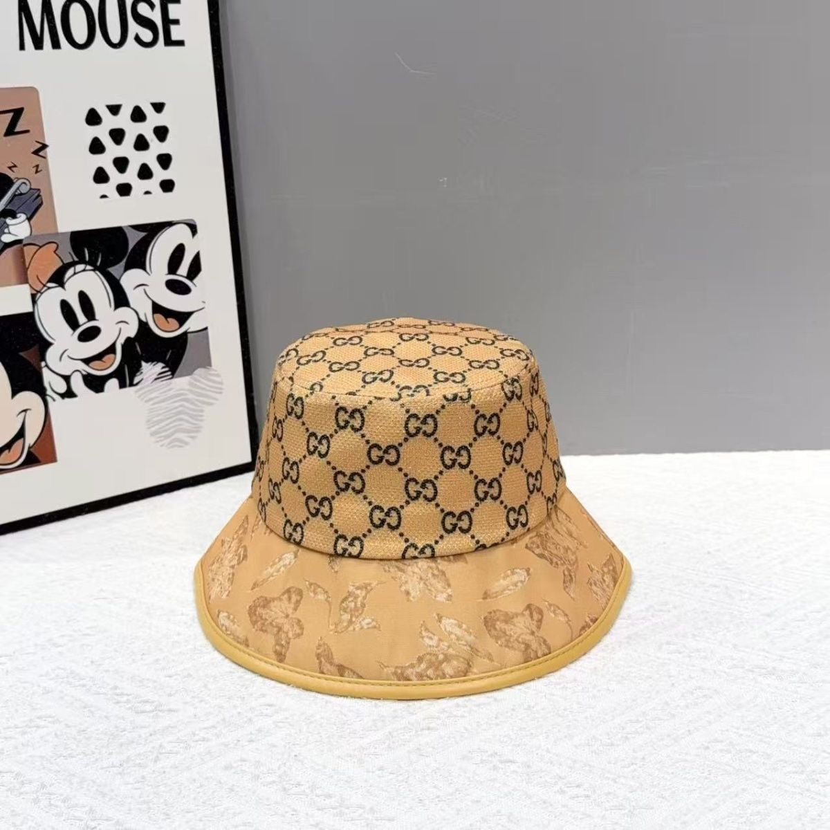 Monogram Jacquard & Botanical Print Bucket Hat