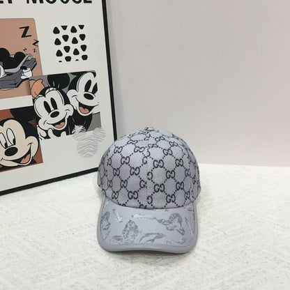 Monogram Jacquard Baseball Cap with Botanical Print Brim