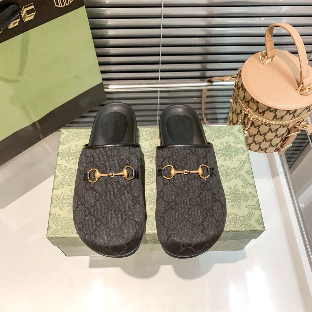 Monogram Jacquard Horsebit Mule Slippers
