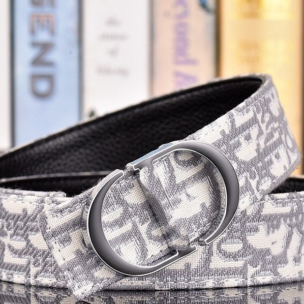 Vintage Jacquard Fabric Double Ring Buckle Belt