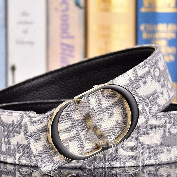 Vintage Jacquard Fabric Double Ring Buckle Belt