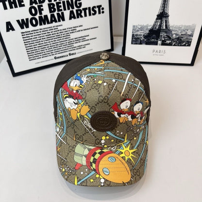 Cartoon Print Monogram Mesh Trucker Cap