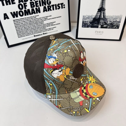 Cartoon Print Monogram Mesh Trucker Cap