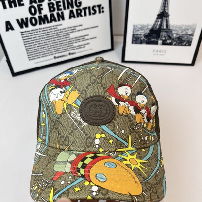 Cartoon Print Monogram Mesh Trucker Cap