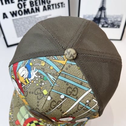 Cartoon Print Monogram Mesh Trucker Cap