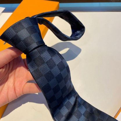 Two-Tone Check Jacquard Silk Necktie