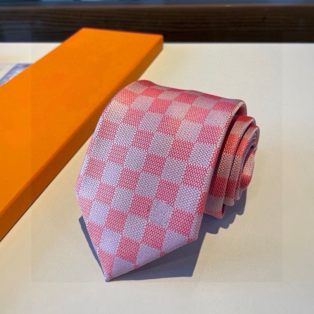 Two-Tone Check Jacquard Silk Necktie