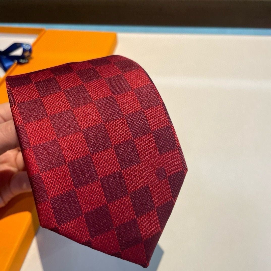 Two-Tone Check Jacquard Silk Necktie