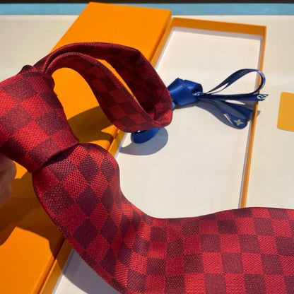 Two-Tone Check Jacquard Silk Necktie