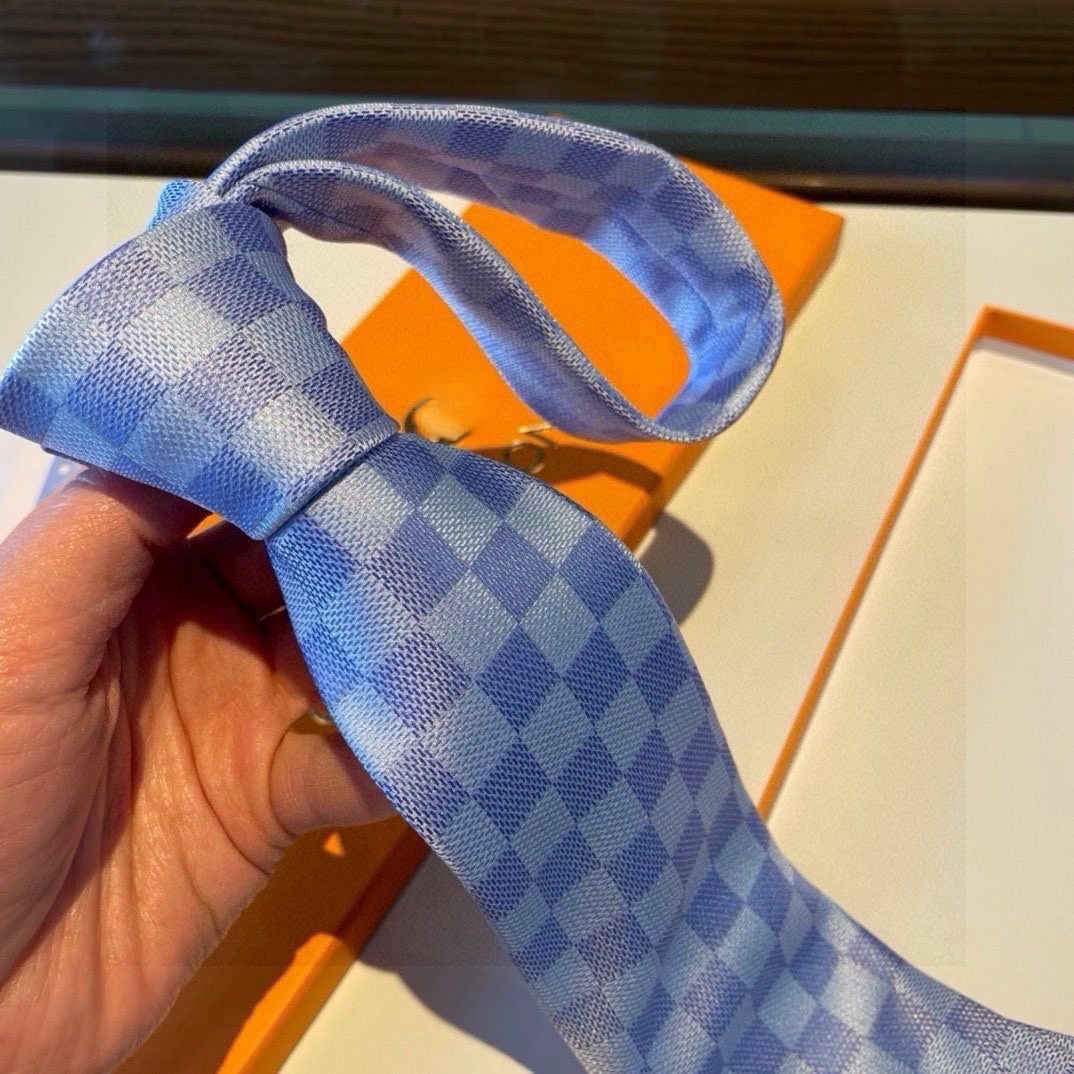 Two-Tone Check Jacquard Silk Necktie