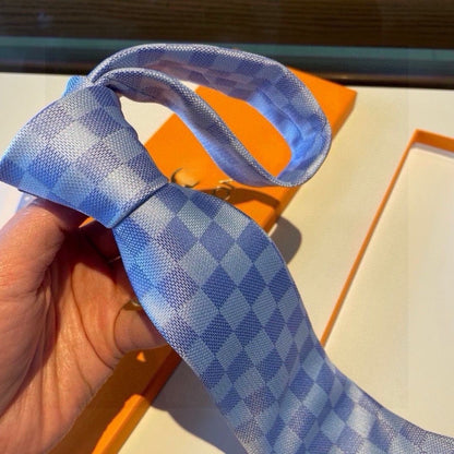 Two-Tone Check Jacquard Silk Necktie