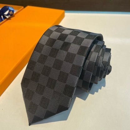 Two-Tone Check Jacquard Silk Necktie