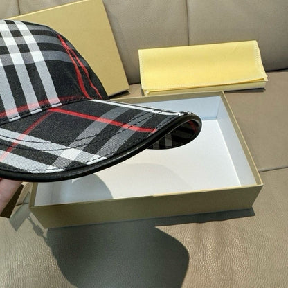 Vintage Check Print Baseball Cap